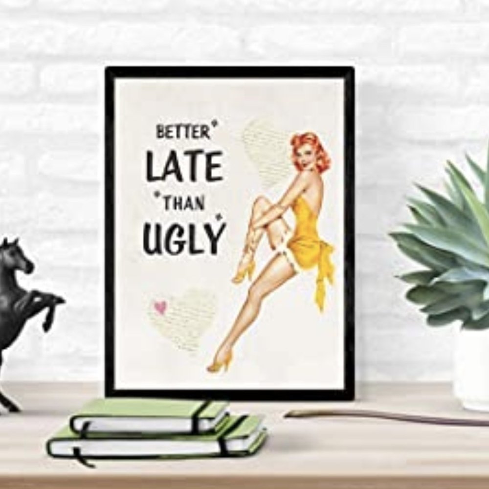 Funny Vintage 1950s Pinup Girl Print Home Decor - Picture 4 of 6